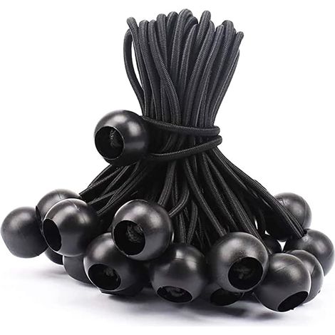 Tendeur Elastique,Sandow Elastique,30 Pièces Tendeur Bache pour Bannière, Bâche, Pavillon,Tente,Rideaux Harnais D’extension,Support de Bâche,noir