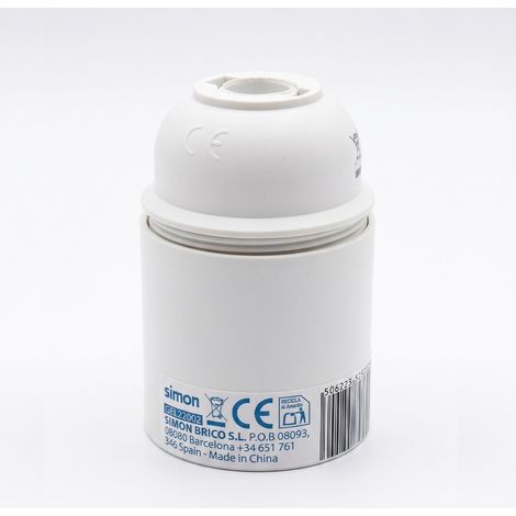 Douille Thermoplastique, Lisse, E-27, Blanc