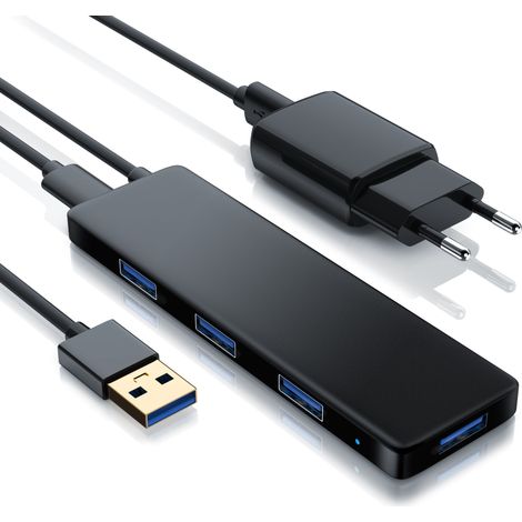 Primewire USB 3.2 Hub mit Netzteil, Ultra Slim 4-Port Verteiler, Datenhub für PC PS4 Notebook Netbook Laptop Ultrabook Tablet-PC MacBook, Bus-Powered (1/5)