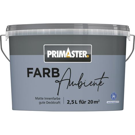 Primaster Farbambiente Wandfarbe matt nebelblau 2,5 L Wandfarbe (1/2)
