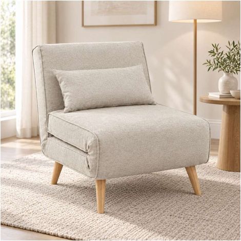Domo Mea Poltrona Letto Sabbia Design Scandinavo 76x80x74 cm Salvaspazio