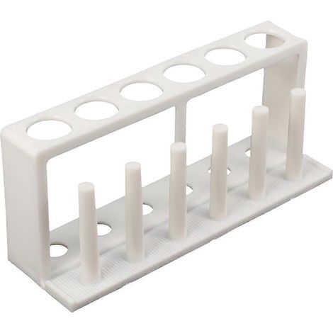 Tragbarer Reagenzglasständer aus Kunststoff, ideal für Wasseranalysen und Schullabore (weiß). – 21 x 10 cm – Weiß (1/4)