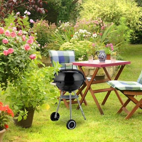Barbecue portatile con raccogli cenere e ruote