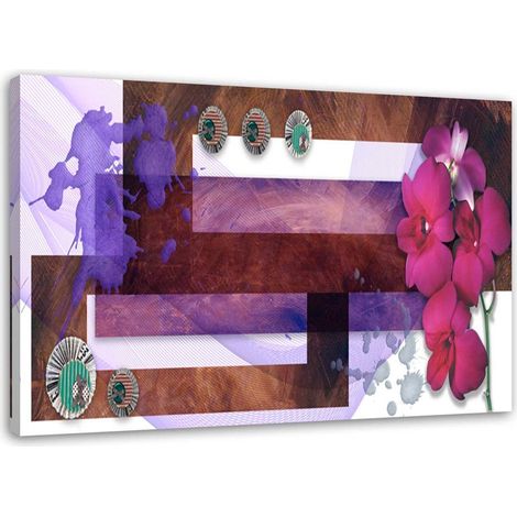 Tableau sur toile Orchidée abstraite Lila 60x40 (1/5)