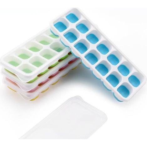 Bacs à Glaçons - Silicone - Lot de 4 - Empilables - Sans BPA - 27ml par glaçon (1/4)