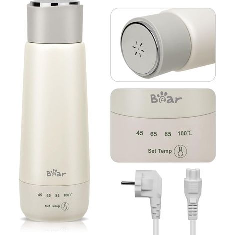 Elektrischer Wasserkocher (300 ml) mit vier Temperaturstufen, tragbar mit Ein-Knopf-Bedienung, 3-in-1-Schnellheizbecher mit Vakuumfunktion, doppelwandig, Edelstahl 304 (1/5)