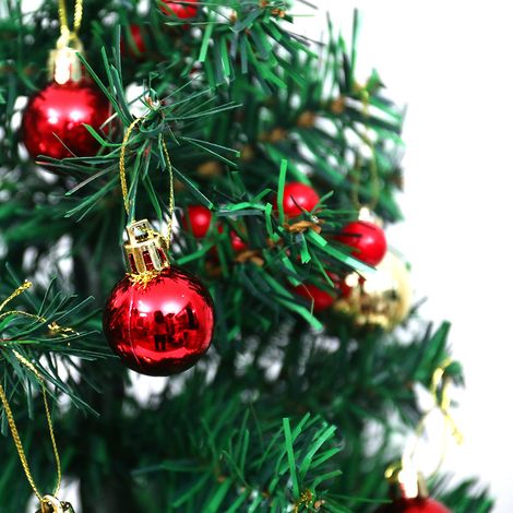 Mini sapin de Noël de 45 cm avec décorations et guirlande LED