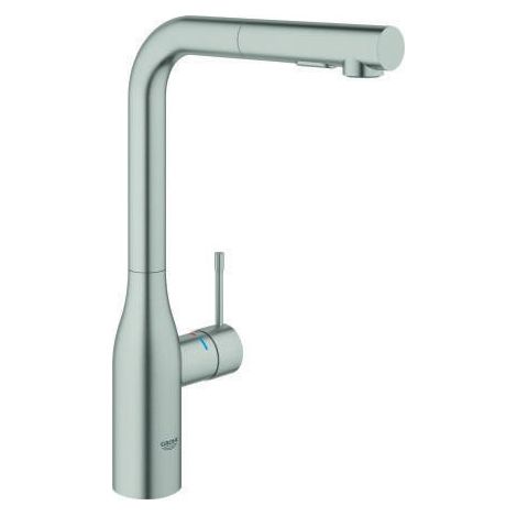 Mezclador monomando de fregadero Grohe Essence, proyección 204mm, (1/4)