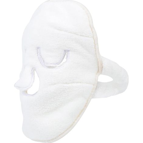 Masque-serviette blanc OUNONA en fil de fibres filées , avec fonction compression chaude et froide .