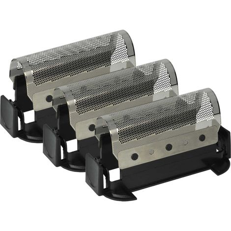 vhbw 3x Scherfolie kompatibel mit Braun 5420, 5554, 5421, 5556, 5526, 5428, 5426, 5422, 5423 Elektrorasierer + Rahmen, schwarz/silber
