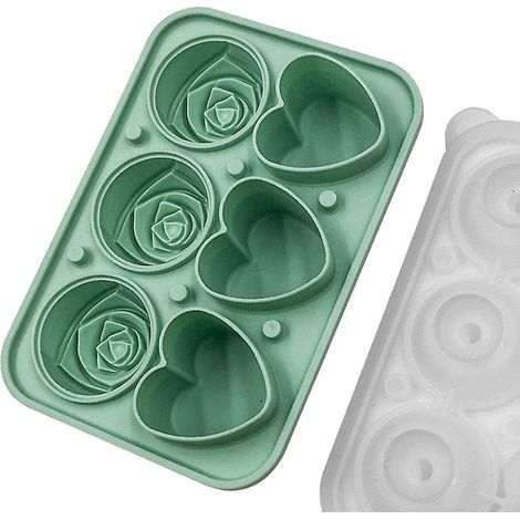 Moule à glaçons en silicone en forme de rose et de cœur avec couvercle pour boissons à base de whisky (1/4)