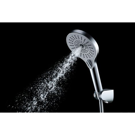 WENKO Duschkopf Ultimate Shower Chrom/Weiß, Ø 13 cm , Silber glänzend, Kunststoff (ABS) silber glänzend  weiß (1/5)