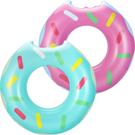 Inflatable Swimming Ring PVC Swimming Ring with Cute Pattern for Adults Swimming Accessory Easy to Inflate Carry Indoor Outdoor (1/5)