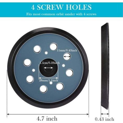 2 Pièces 125mm Tampon de Ponceuse de Remplacement Orbitale à Crochet et Boucle à 8 Trous Plateau de Ponçage (Bleu) (1/4)