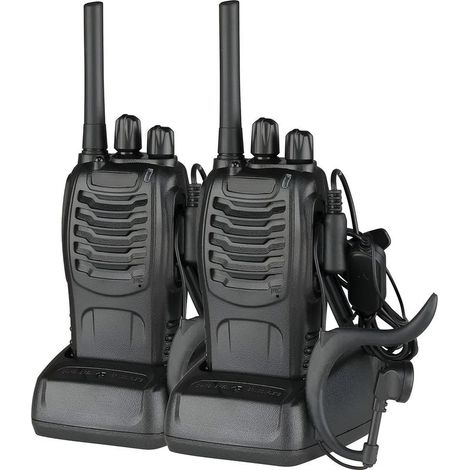 Talkie-walkie Baofeng BF-88E - Fréquences PMR européennes - Communication extérieure sans fil - Set double avec écouteurs et câble USB - Idéal pour activités en plein air (1/5)