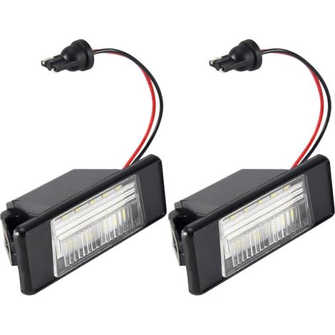 Lot de 2 éclairages de plaque d'immatriculation à 18 LED en plastique pour Nissan Qashqai X-Trail Juke Primera. (1/5)