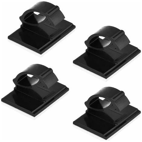 Lot de 50 attaches de câble autocollantes rectangulaires en plastique pour la gestion des câbles, utilisables en voiture et au bureau. (1/4)