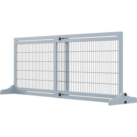 Hundesicherheitsgitter, höhenverstellbares Treppenschutzgitter, 180 cm, grau-blau und schwarz