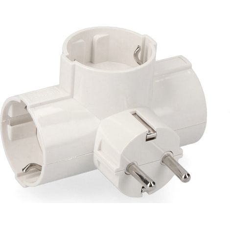 Clavija 3 tomas salidas laterales t/tl 16a 250v 4,8mm (retractilada) edm (1/3)