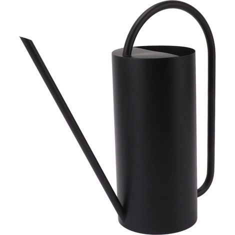 Arrosoir en acier inoxydable, long bec, 1500 ml, grande capacité, noir, pour plantes de jardin (1/5)