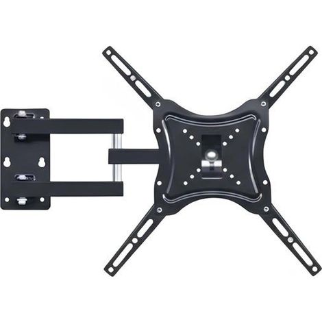 Support mural TV - AVIZAR - Universel 14-55" - Charge max 15 kg - Inclinaison -20°/+20° - Acier noir (1/5)
