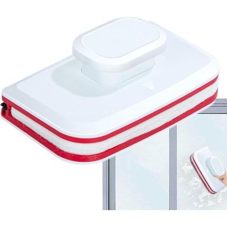 Pulitore magnetico per vetri，spazzola rettangolare a doppia faccia per vetri，lavavetri efficiente per casa，adatto per vetri da 3-8 mm (1/5)