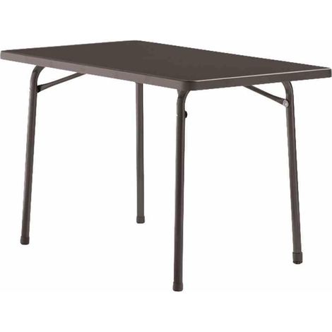 Klapptisch, 115x70 cm, eisengrau, U-Bügel Gestell Stahrohrgestell, Mecalit-Pro-Platte (1/2)