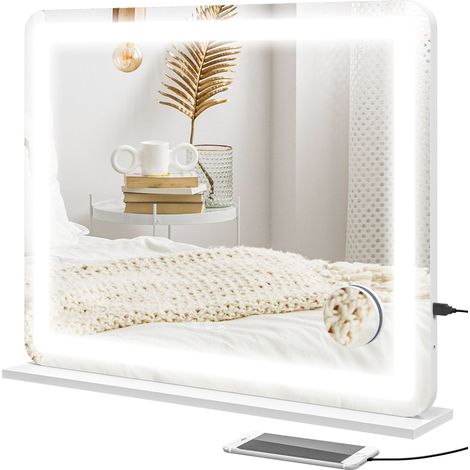 Specchio Trucco 80x62x14 cm con LED Regolabili Touch e Ingranditore 10x (1/5)