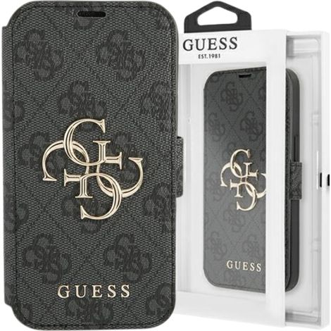 Guess GUBKP13X4GMGGR iPhone 13 Pro Max 6,7 gris/libro gris 4G Logotipo metálico grande (1/5)