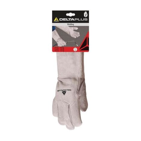 Gants en Croute Soudeur Gris Taille 10 Delta Plus DPTC71510 avec Manchette de 15 cm (1/4)