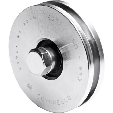 Roue à gorge triangulaire 300 V diamètre 120 mm - 1 roulement pour roues à roulements à billes - FRATELLI COMUNELLO SPA