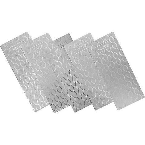 Ensemble de 5 pierres à aiguiser diamantées, plaque de rodage diamantée à grain grossier/moyen/fin, 400/60 (1/5)
