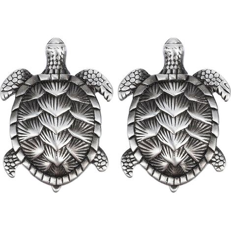 Lot de 2 poignées de porte de tiroir/placard en alliage en forme de tortue-6.00X4.30X2.30CM