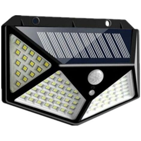 Highsam – Lampe solaire 100 LED IP65 étanche – Éclairage 270° – Détection PIR 120° – Installation facile sur murs et terrasses - 100LED (1/5)