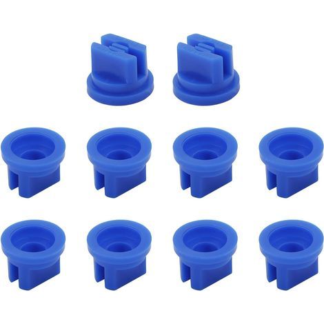 Packung mit 14 flachen Kunststoffdüsen, 110°, 0,4 mm Öffnung, für Rückenspritzen, Garten- und Landwirtschaftsspritzgeräte (rot) – 10 Stück fächerförmig VP110-03 Blau (1/5)