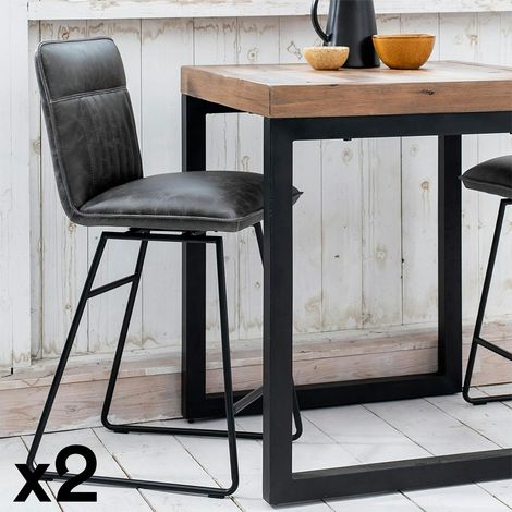 Chaise de bar pivotante gris used OKA (lot de 2) (1/4)