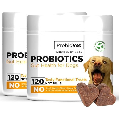 Probiotique Chien en bouchées tendres – Soutien de la santé intestinale, de la Digestion et de l’immunité Naturelle – complément Savoureux pour Un microbiome équilibré - 120 Pièces (1/5)