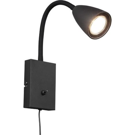 Applique murale GU10 IP20, couleur noire, idéale pour un éclairage décoratif et fonctionnel en intérieur.