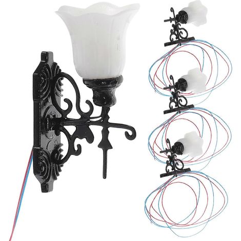 Lot de 4 mini lampes de jardin décoratives factices, modèle de lampe de table en sable (1/5)