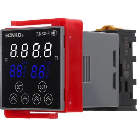 Multifunktionales Zeitverzögerungsrelais mit einfacher LCD-Anzeige, 1 Zyklus Ein-/Ausschaltverzögerung 0,1 s–99 h, 12 V DC (1/5)