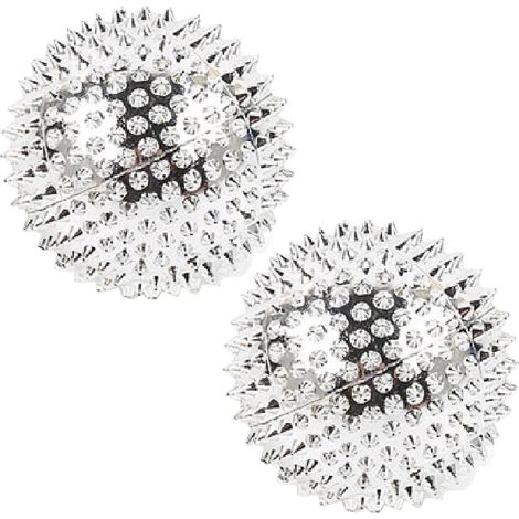 2PCS Massage Ball with needles-Acupressure Active Massager Spiky Hard Massaging Tool for Hand Foot-56mm-Silver (1/5)