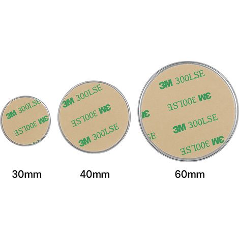 5 Piastre a disco metallico con biadesivo 3M™magnetico per cellulare auto - Packaging: 5 pcs. (30mm x 0,3mm) (1/5)