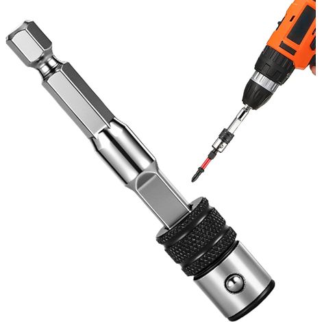 Porte-embout de perçage Rallonge de douille à tige hexagonale de 6,35 mm Mandrins auto-bloquants pour perceuse électrique Pour travaux de vissage, électricien, mécanicien, bricola (1/5)