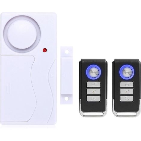 Drahtloser Tür- und Fensteralarm gegen Diebstahl – Einfache Installation, 105 dB sehr laut, mit Fernbedienung (1 Alarm und 2 Fernbedienungen)