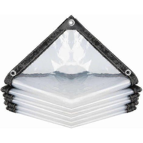 Bâche transparente imperméable avec œillets, PE multi-usages, imperméable, résistante aux déchirures et ultra-légère (1/5)