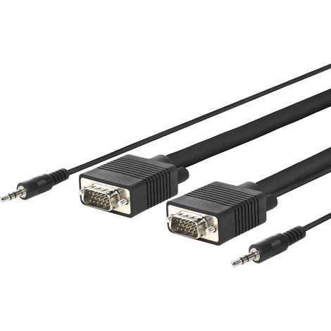 Vivolink PROVGAS15 adaptador de cable de vídeo 15 m VGA (D-Sub) + 3,5mm Negro