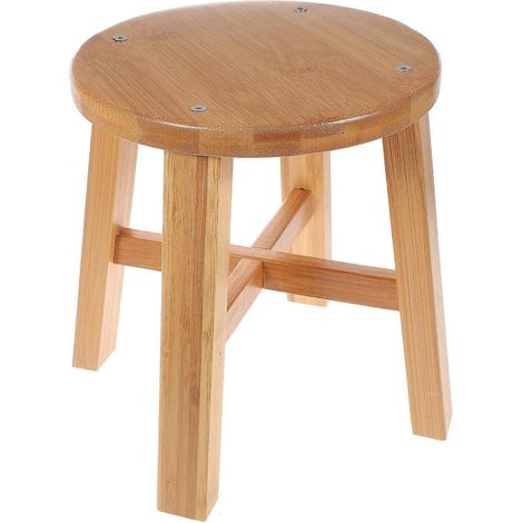 Tabouret enfant en bambou, petit repose-pieds pour la maison, 1 pièce, marron, antidérapant - Confortable, sûr et pratique (1/5)