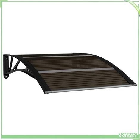 Auvent de porte - FAFEICY - 153590 - Noir - 100 x 75 cm - Polycarbonate/Aluminium (1/5)