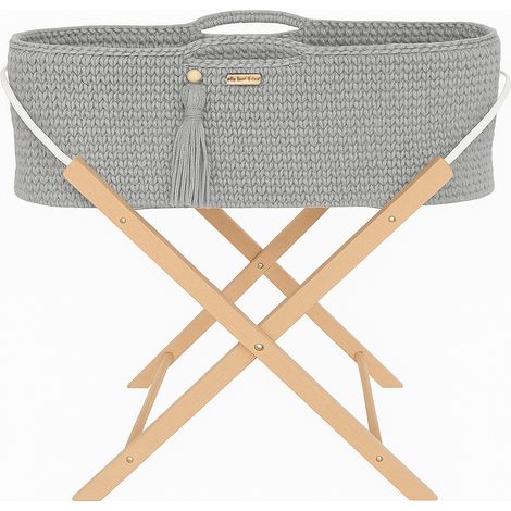 Moisés BOHO hecho a mano con soporte - Gris (1/5)