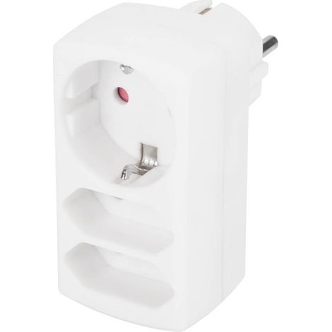 Adaptador triple salida schuko en linea GSC 000203366